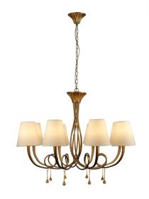 M6205  Paola Pendant Round 8 Light Gold Painted